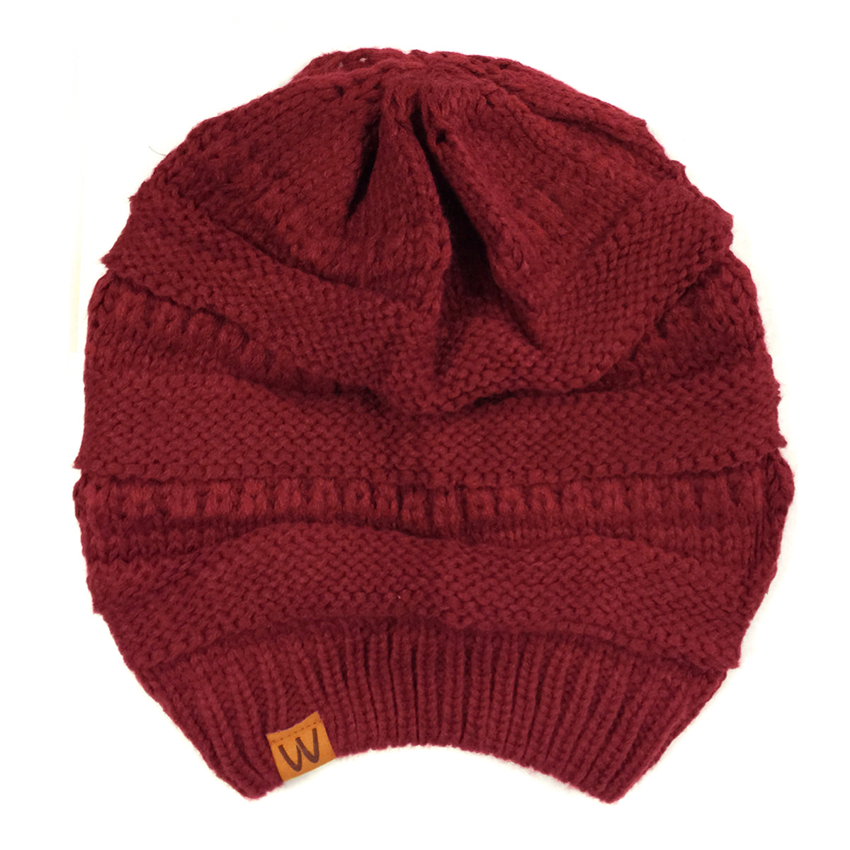 Wrapables Slouchy Winter Beanie Cap Hat, Maroon