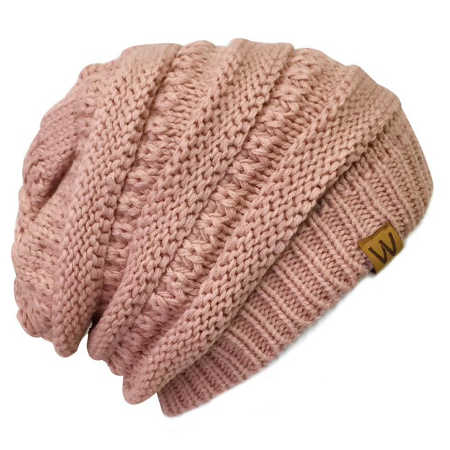 Wrapables Slouchy Winter Beanie Cap Hat, Pink