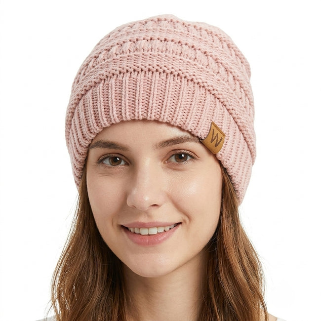 Wrapables Slouchy Winter Beanie Cap Hat, Pink