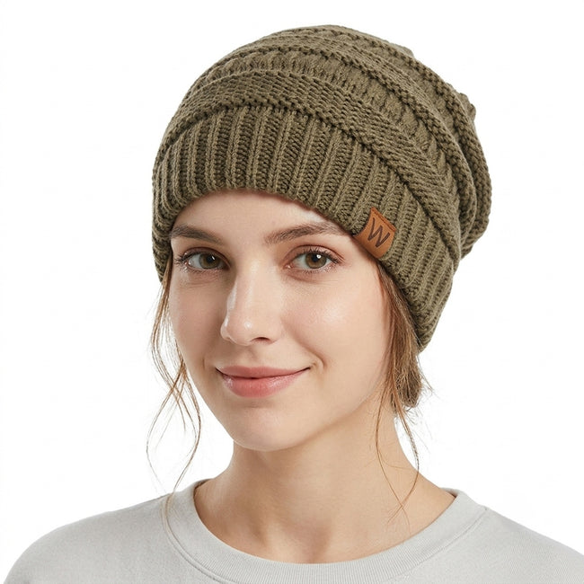 Wrapables Slouchy Winter Beanie Cap Hat, Chocolate