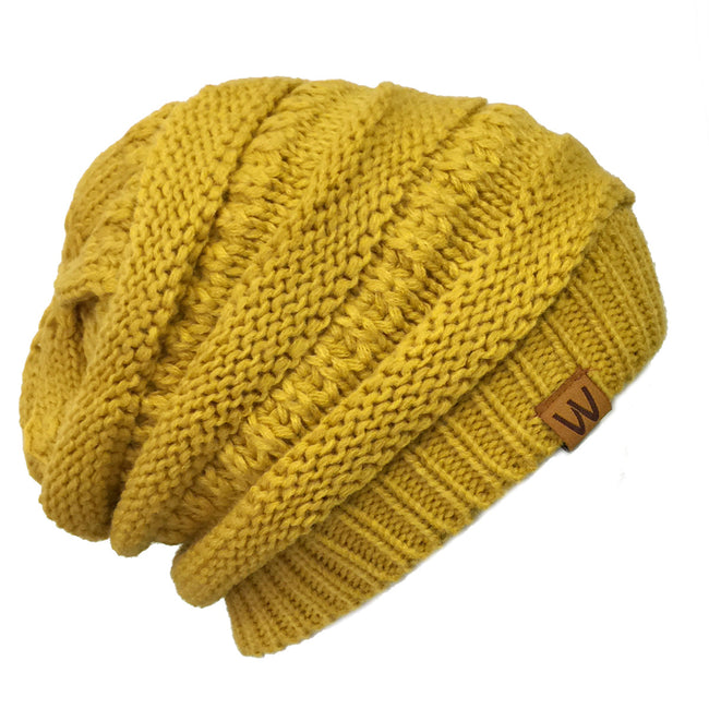 Wrapables Slouchy Winter Beanie Cap Hat, Saffron Yellow