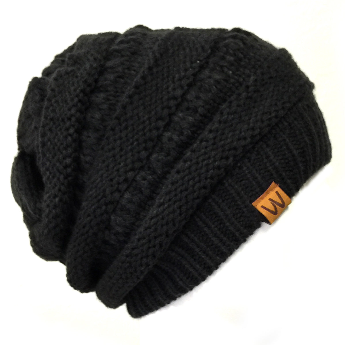 Wrapables Slouchy Winter Beanie Cap Hat, Black