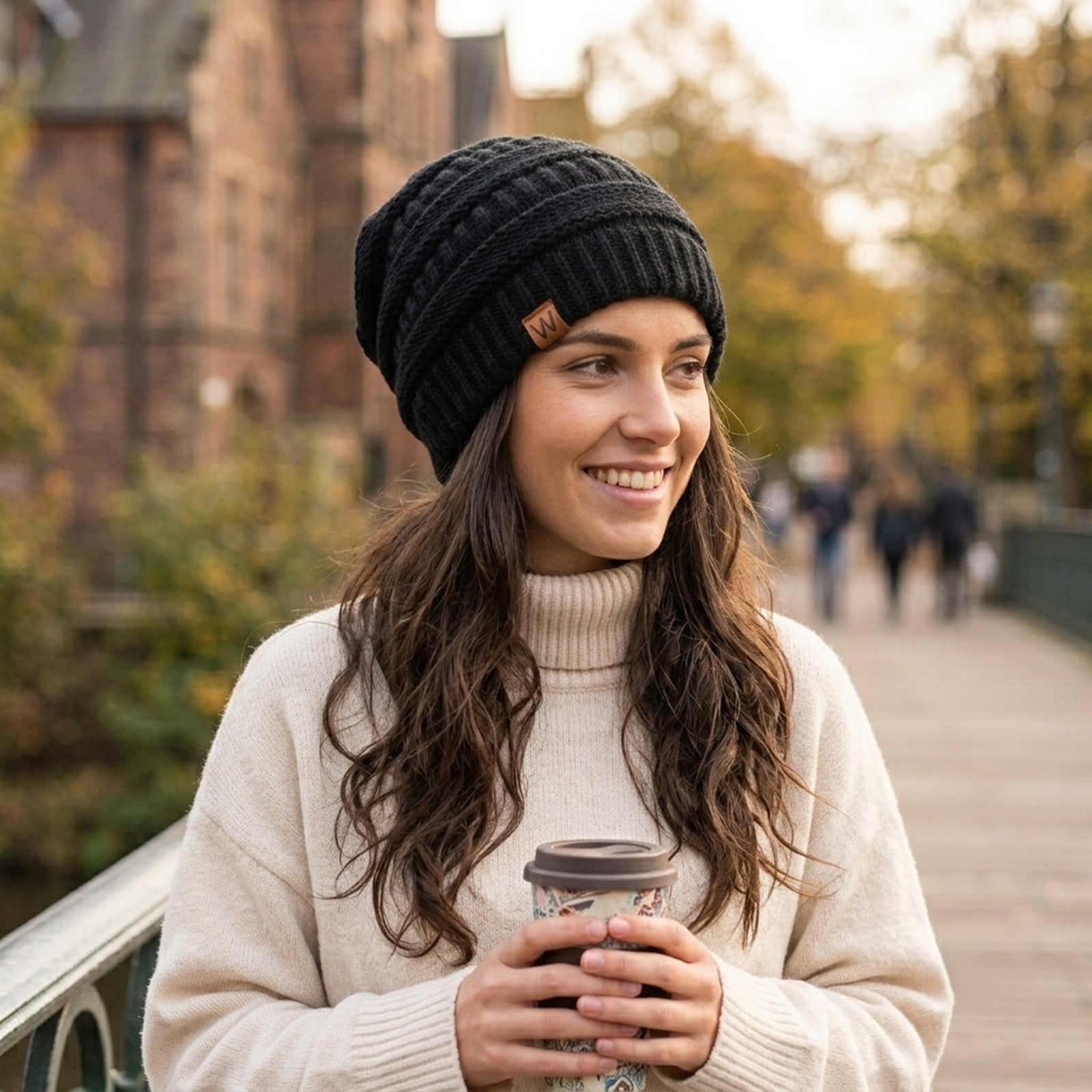 Wrapables Slouchy Winter Beanie Cap Hat Set of 2