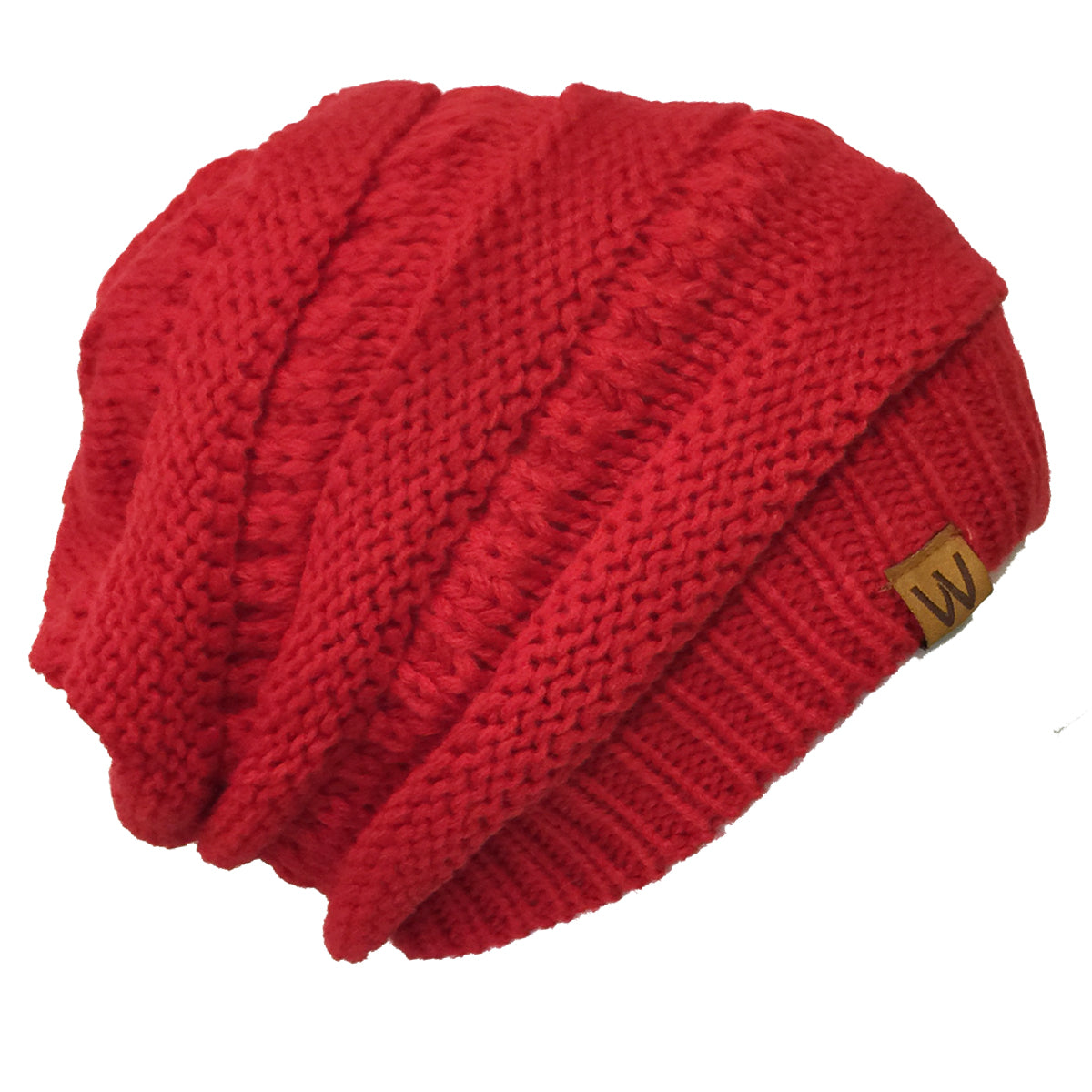 Wrapables Slouchy Winter Beanie Cap Hat, Red