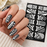 Wrapables Fashionable Black and White Nail Art Stickers