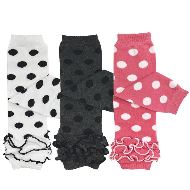 Wrapables Dots and Ruffles Baby Leg Warmers (Set of 3)