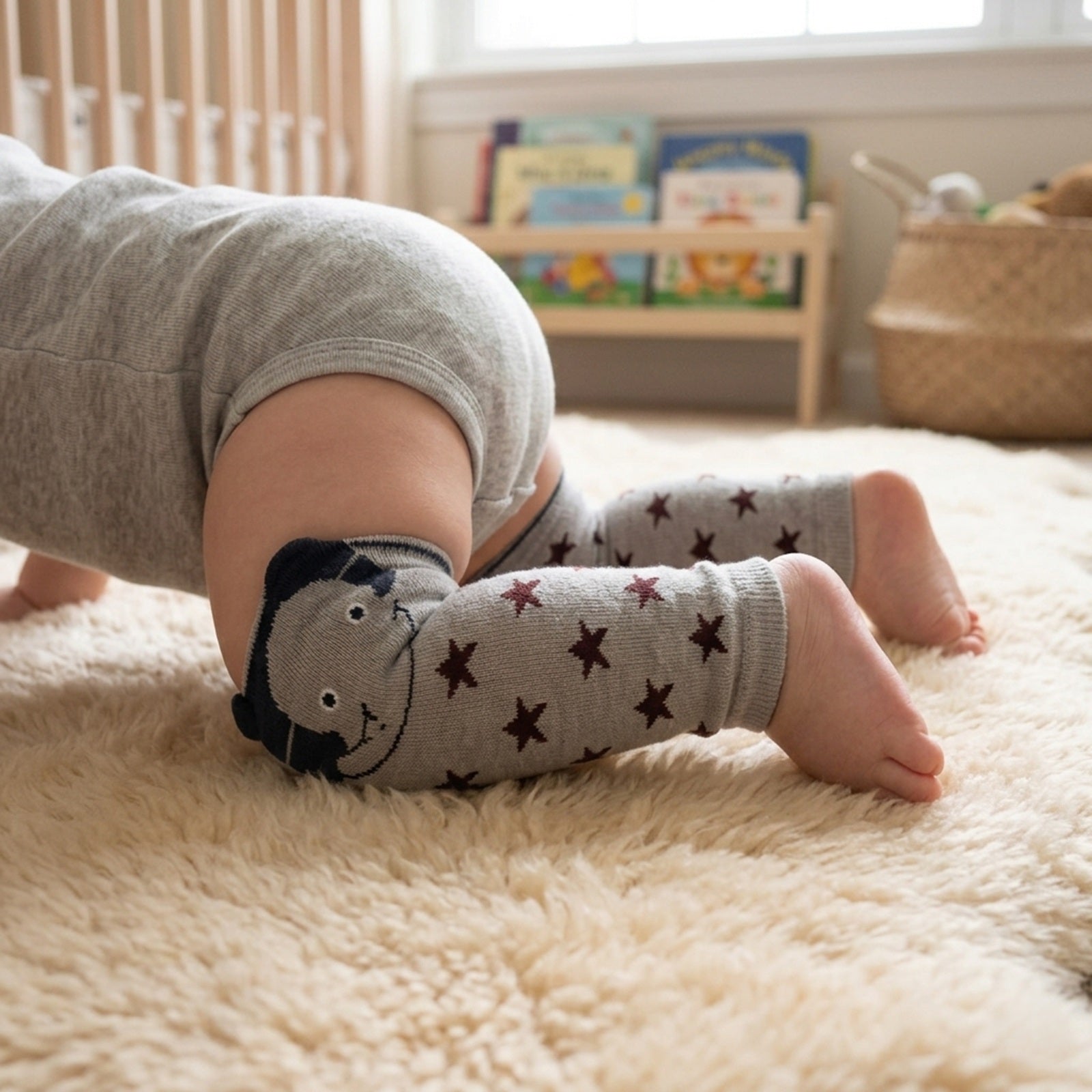 Wrapables Animals and Fun Colorful Baby & Toddler Leg Warmers, Elephant