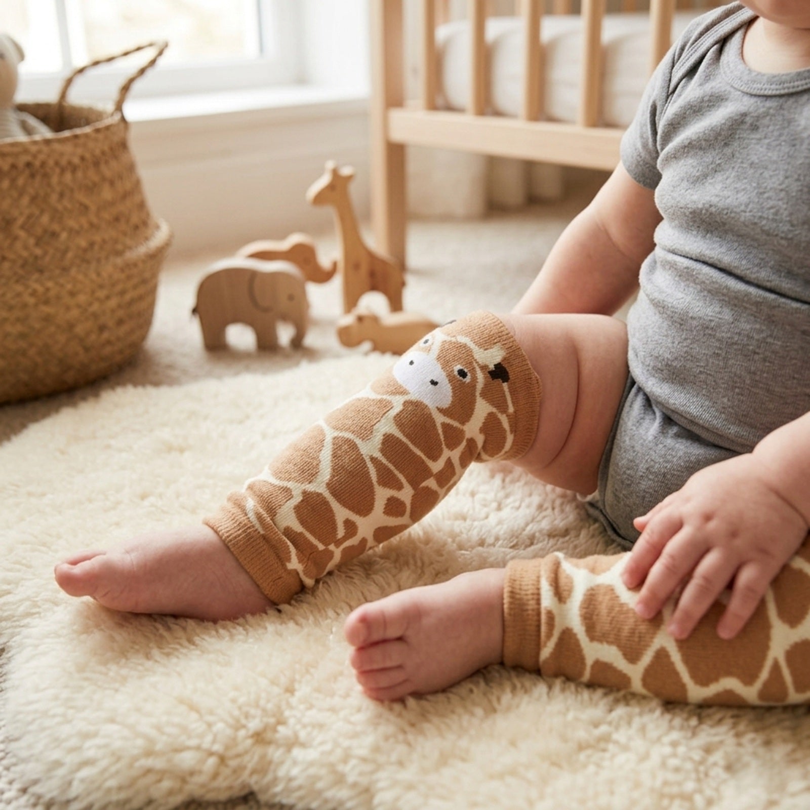 Wrapables Animals and Fun Colorful Baby & Toddler Leg Warmers, Giraffe