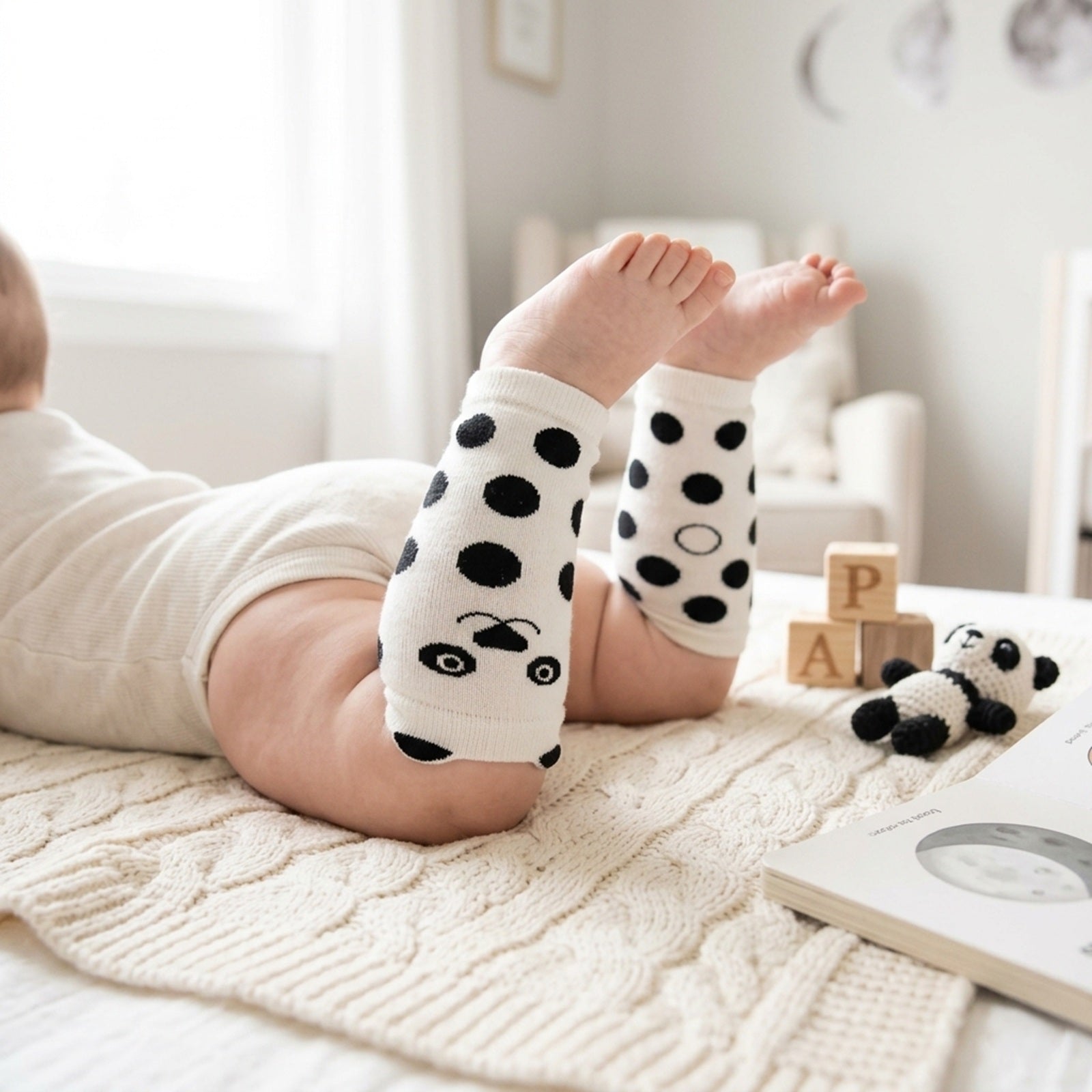 Wrapables Animals and Fun Colorful Baby & Toddler Leg Warmers, Panda
