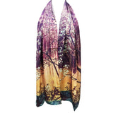 Wrapables Luxurious 100% Charmeuse Silk Long Scarf with Hand Rolled Edges, The Clearing