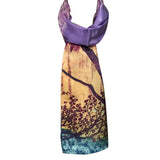 Wrapables Luxurious 100% Charmeuse Silk Long Scarf with Hand Rolled Edges, The Clearing