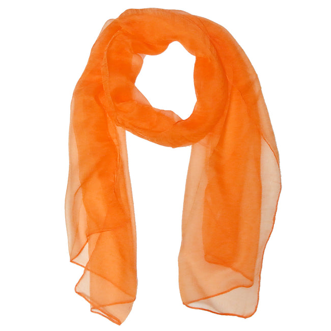 Wrapables Sheer Solid Color Lightweight Long Scarf, Orange