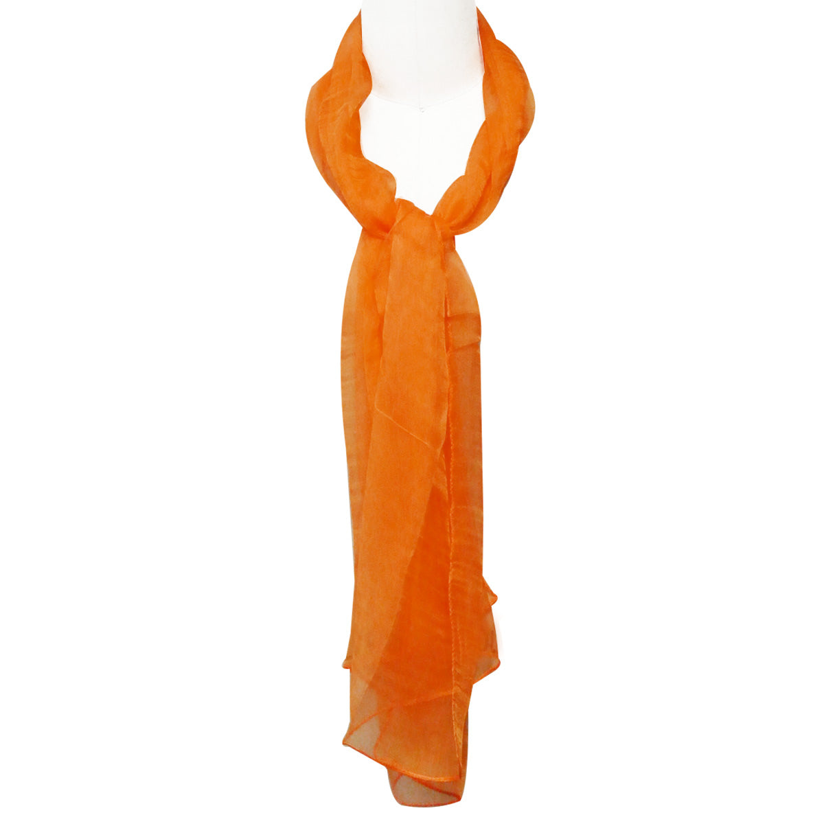 Wrapables Sheer Solid Color Lightweight Long Scarf, Orange