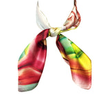 Wrapables 100% Charmeuse Silk Square Scarf Neckerchief, Modern Floral