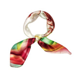 Wrapables 100% Charmeuse Silk Square Scarf Neckerchief, Modern Floral