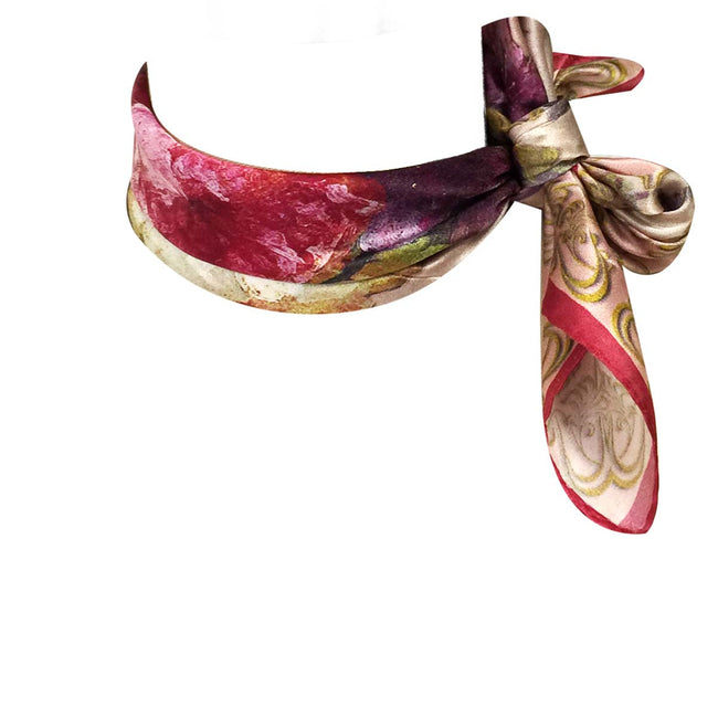 Wrapables 100% Charmeuse Silk Square Scarf Neckerchief, Mother's Bouquet