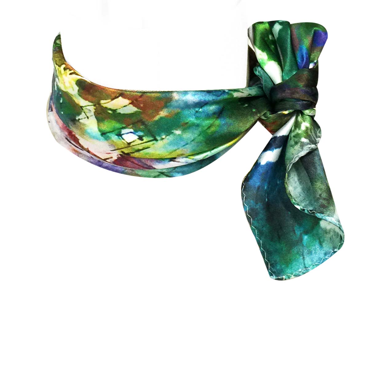 Wrapables 100% Charmeuse Silk Square Scarf Neckerchief, Abstract Print