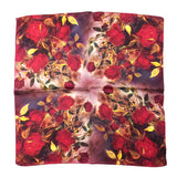 Wrapables 100% Charmeuse Silk Square Scarf Neckerchief, Red Roses