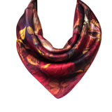 Wrapables 100% Charmeuse Silk Square Scarf Neckerchief, Red Roses