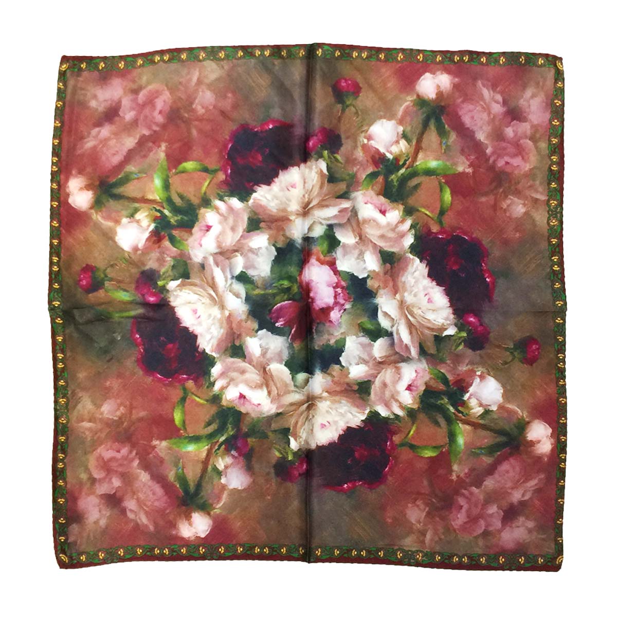 Wrapables 100% Charmeuse Silk Square Scarf Neckerchief, Roses