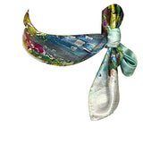 Wrapables 100% Charmeuse Silk Square Scarf Neckerchief, Floral Garden