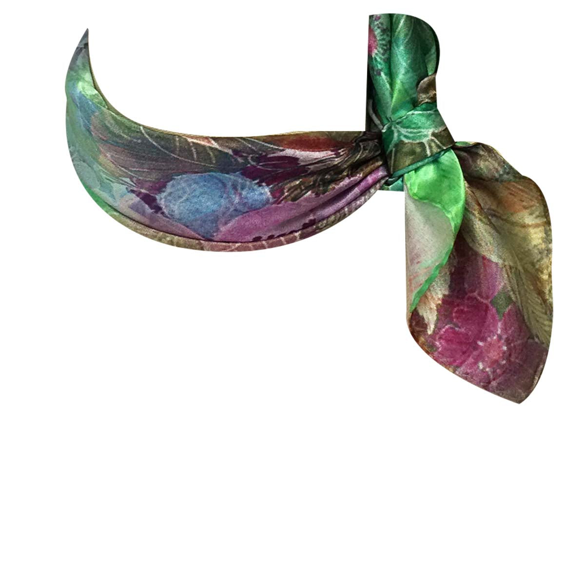 Wrapables 100% Charmeuse Silk Square Scarf Neckerchief, Pansies