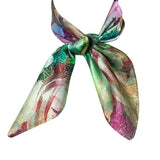 Wrapables 100% Charmeuse Silk Square Scarf Neckerchief, Pansies