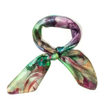 Wrapables 100% Charmeuse Silk Square Scarf Neckerchief, Pansies