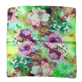 Wrapables 100% Charmeuse Silk Square Scarf Neckerchief, Pansies