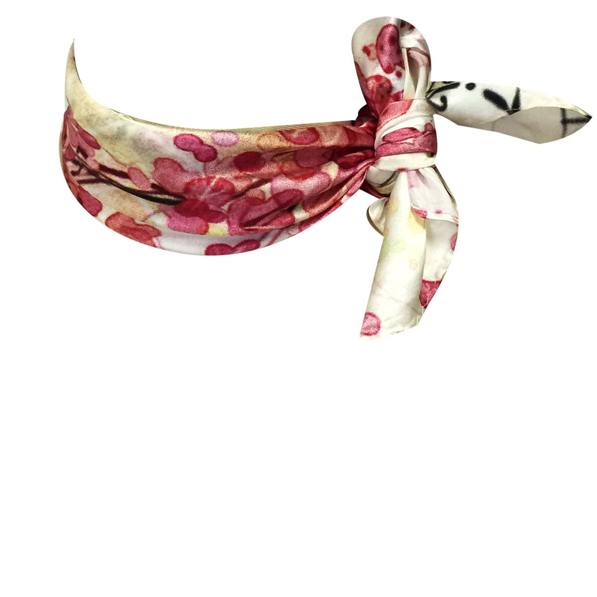 Wrapables 100% Charmeuse Silk Square Scarf Neckerchief, Cherry Blossoms