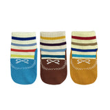 Wrapables Anti Slip Striped Loafer Socks for Babies (Set of 3)