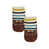 Wrapables Anti Slip Striped Loafer Socks for Babies (Set of 3)