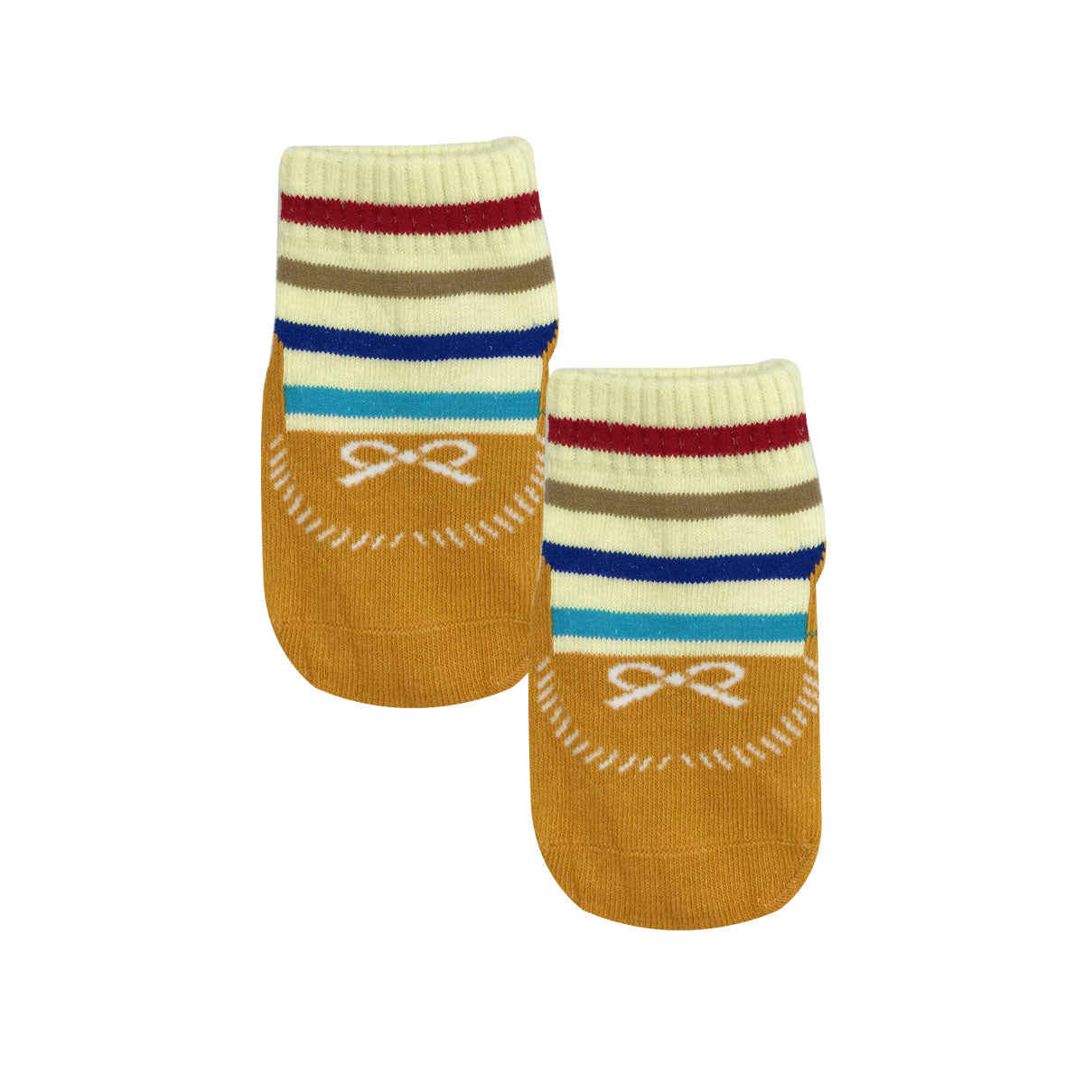 Wrapables Anti Slip Striped Loafer Socks for Babies (Set of 3)