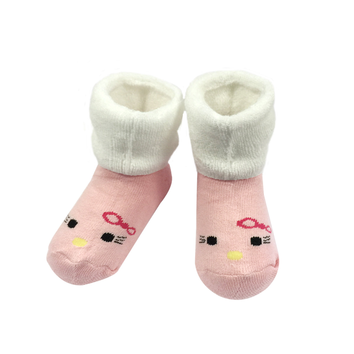 Wrapables Thick Animal Face Socks (Set of 4), Baby Girl (Set of 4)