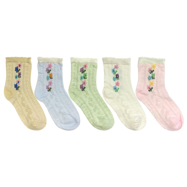 Wrapables Vintage Floral Pattern Toddler Socks (Set of 5)