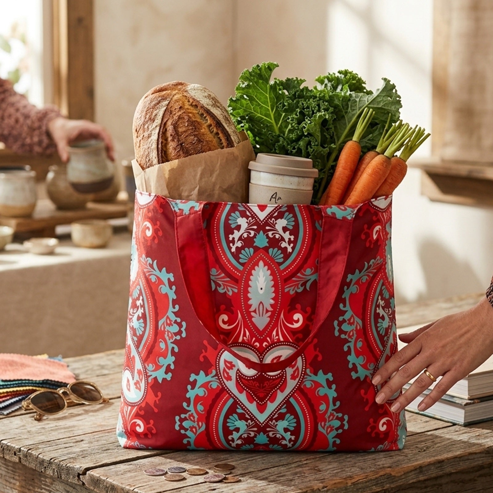 LOQI Opulent Ruby Reusable Shopping Bag