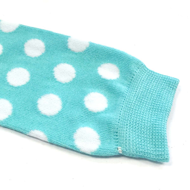 Wrapables Colorful Baby & Toddler Leg Warmers 2, Dots Aqua & White