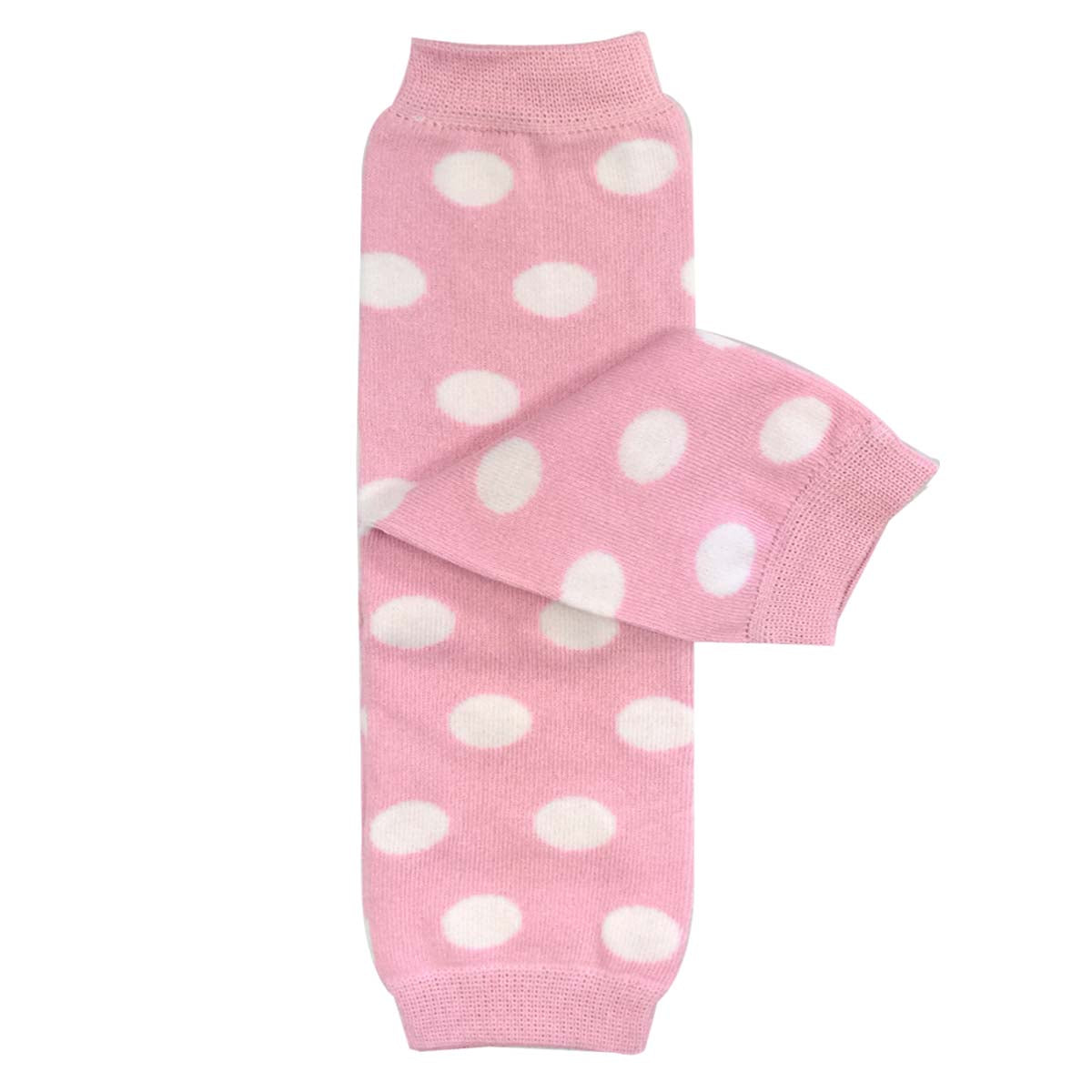 Wrapables Colorful Baby & Toddler Leg Warmers 2, Dots Light Pink & White