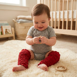 Wrapables Ruffle Leg Warmers for Toddler,Red