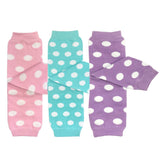 Wrapables Pastel Dots Baby Leg Warmers (Set of 3), Pink, Aqua, Lavender