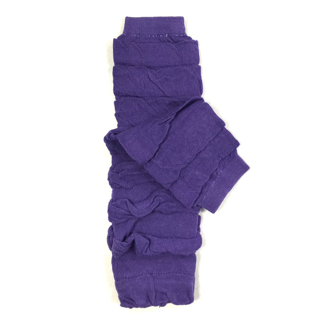 Wrapables Purple Baby Leg Warmers (Set of 3), Ruched, Solid, Dots