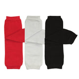 Wrapables Solid Colored Baby Leg Warmers (Set of 3), Red, White, Black