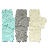 Wrapables Gathered Ruffles Baby Leg Warmers (Set of 3), Sky Blue, Foggy Gray, Cloudy White