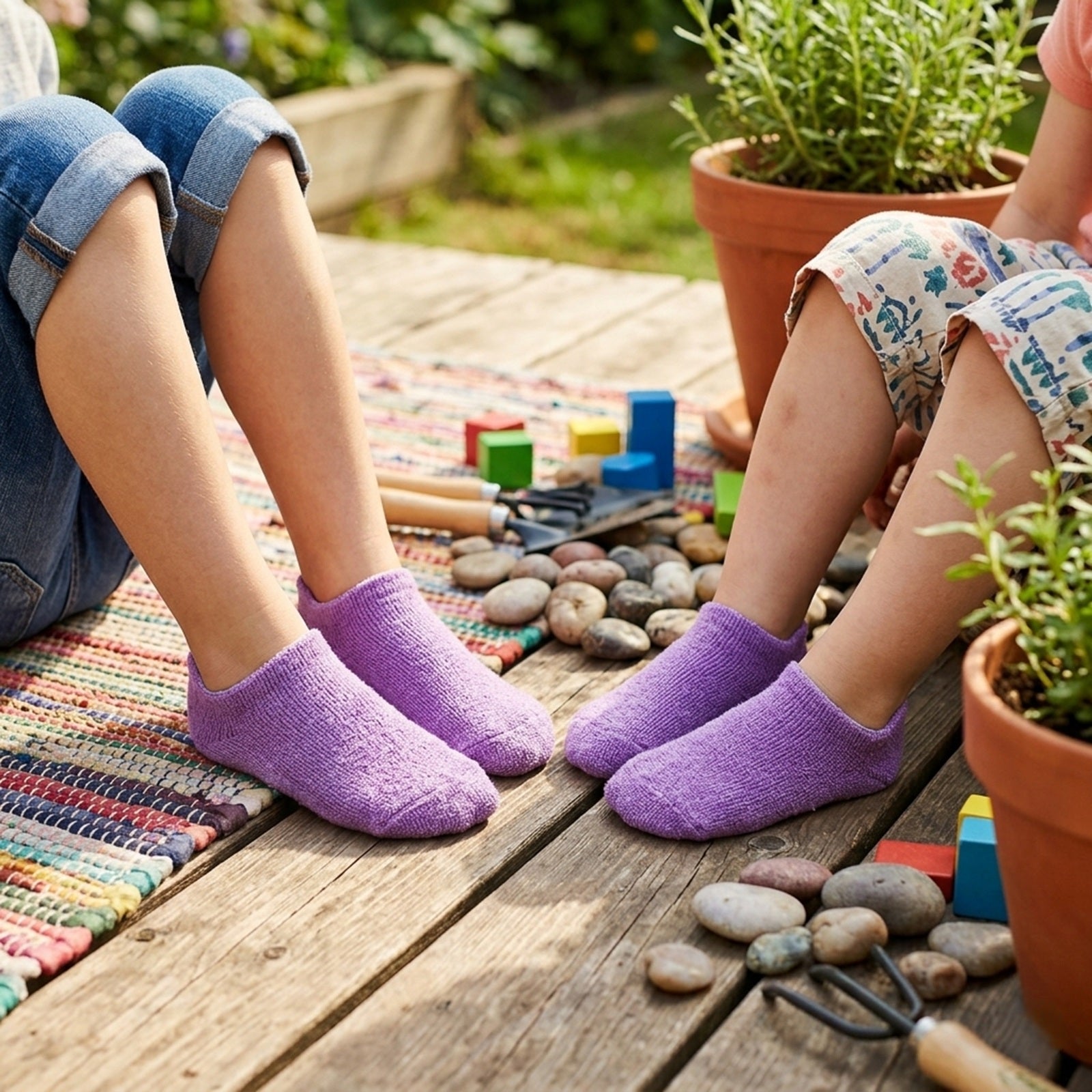 Wrapables Children's Non-Skid Gripper Socks (Set of 3), Lavender, Hot Pink, Pink