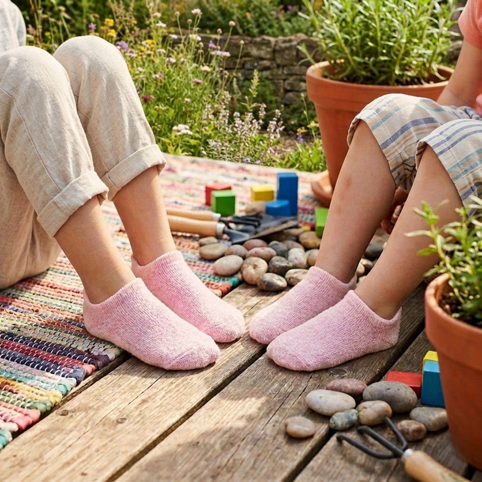 Wrapables Children's Non-Skid Gripper Socks (Set of 3), Lavender, Hot Pink, Pink