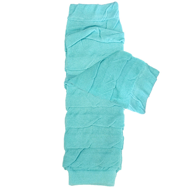 Wrapables Colorful Baby & Toddler Leg Warmers 2, Striped Ruching Aqua