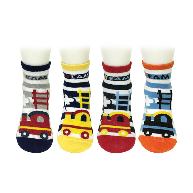 Wrapables Full Steam Ahead Train Socks (Set of 4)