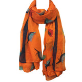 Wrapables Soft Viscose Bird Print Multi-Style Scarf Wrap Shawl Sarong, Orange