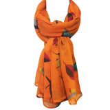 Wrapables Soft Viscose Bird Print Multi-Style Scarf Wrap Shawl Sarong, Orange