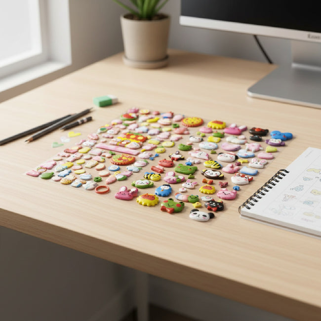 Wrapables Cute Puffy Stickers for Scrapbooking, Stationery, Diary, and Album (Set of 4)